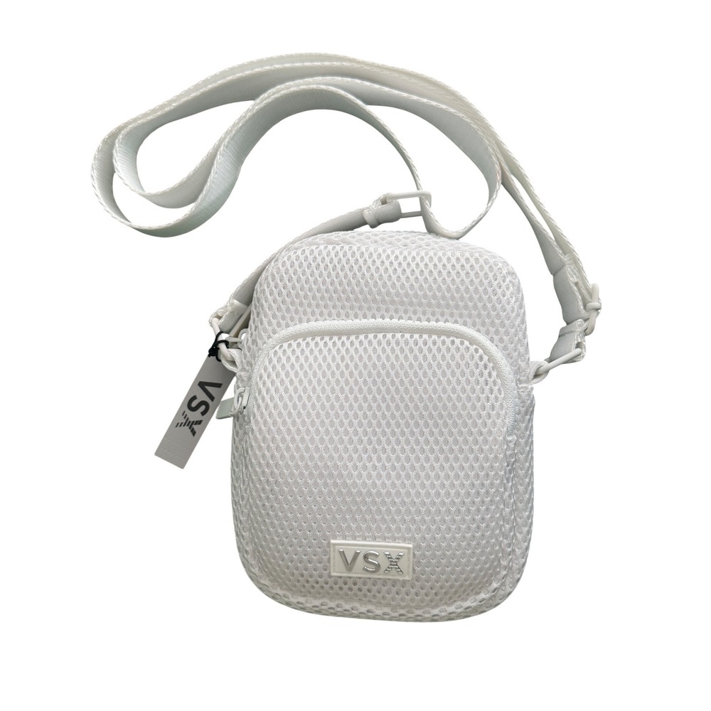 VSX Victoria's Secret White Mesh Crossbody Bag Sporty Adjustable Strap NWT